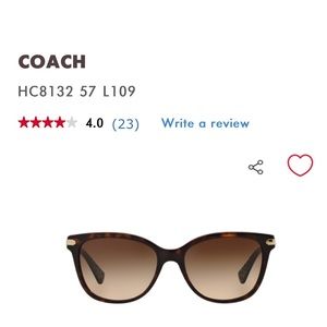 NWOT Coach brown tortoise sunglasses with case.